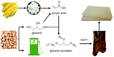 Forrester, Michael; Becker, Andrew; Hohmann, Austin; Hernandez, Nacu; Lin, Fang-Yi; Bloome, Nicholas; Johnson, Grant; Dietrich, Hannah; Marcinko, Joe; Williams, R. Christopher; Cochran, Eric W. “RAFT Thermoplastics from Glycerol: A Biopolymer for Development of Sustainable Wood Adhesives”. Green Chemistry, 22, 6148 August 2020